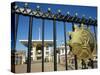 Entrance Gate with Shield, Sultan's Palace, Walled City of Muscat, Muscat, Oman, Middle East-Ken Gillham-Stretched Canvas