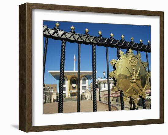 Entrance Gate with Shield, Sultan's Palace, Walled City of Muscat, Muscat, Oman, Middle East-Ken Gillham-Framed Photographic Print