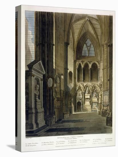 Entrance into Poet's Corner-Augustus Charles Pugin-Stretched Canvas