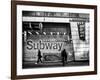 Entrance of a Subway Station in Times Square - Urban Street Scene by Night - Manhattan - New York-Philippe Hugonnard-Framed Photographic Print