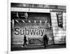 Entrance of a Subway Station in Times Square - Urban Street Scene by Night - Manhattan - New York-Philippe Hugonnard-Framed Photographic Print