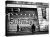 Entrance of a Subway Station in Times Square - Urban Street Scene by Night - Manhattan - New York-Philippe Hugonnard-Stretched Canvas