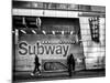 Entrance of a Subway Station in Times Square - Urban Street Scene by Night - Manhattan - New York-Philippe Hugonnard-Mounted Photographic Print