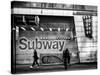 Entrance of a Subway Station in Times Square - Urban Street Scene by Night - Manhattan - New York-Philippe Hugonnard-Stretched Canvas