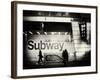 Entrance of a Subway Station in Times Square - Urban Street Scene by Night - Manhattan - New York-Philippe Hugonnard-Framed Photographic Print