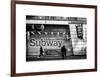 Entrance of a Subway Station in Times Square - Urban Street Scene by Night - Manhattan - New York-Philippe Hugonnard-Framed Art Print