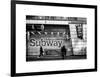 Entrance of a Subway Station in Times Square - Urban Street Scene by Night - Manhattan - New York-Philippe Hugonnard-Framed Art Print