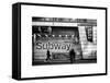 Entrance of a Subway Station in Times Square - Urban Street Scene by Night - Manhattan - New York-Philippe Hugonnard-Framed Stretched Canvas