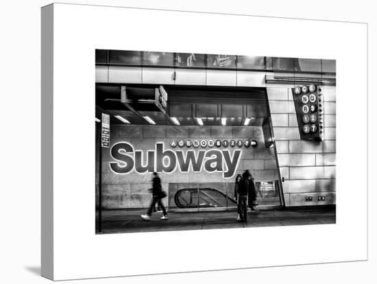 Entrance of a Subway Station in Times Square - Urban Street Scene by Night - Manhattan - New York-Philippe Hugonnard-Stretched Canvas