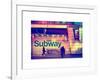 Entrance of a Subway Station in Times Square - Urban Street Scene by Night - Manhattan - New York-Philippe Hugonnard-Framed Art Print