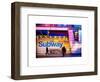 Entrance of a Subway Station in Times Square - Urban Street Scene by Night - Manhattan - New York-Philippe Hugonnard-Framed Art Print