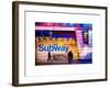 Entrance of a Subway Station in Times Square - Urban Street Scene by Night - Manhattan - New York-Philippe Hugonnard-Framed Art Print
