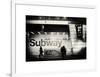 Entrance of a Subway Station in Times Square - Urban Street Scene by Night - Manhattan - New York-Philippe Hugonnard-Framed Art Print