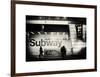 Entrance of a Subway Station in Times Square - Urban Street Scene by Night - Manhattan - New York-Philippe Hugonnard-Framed Art Print