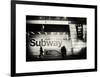 Entrance of a Subway Station in Times Square - Urban Street Scene by Night - Manhattan - New York-Philippe Hugonnard-Framed Art Print