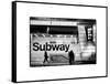 Entrance of a Subway Station in Times Square - Urban Street Scene by Night - Manhattan-Philippe Hugonnard-Framed Stretched Canvas