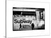 Entrance of a Subway Station in Times Square - Urban Street Scene by Night - Manhattan-Philippe Hugonnard-Stretched Canvas