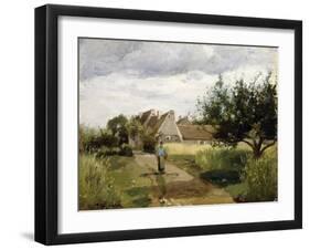 Entrance of a Village, C.1863-Camille Pissarro-Framed Giclee Print