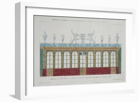 Entrance of Mr Massa's Store, Plaster Sculptor, 15 Boulevard Des Filles Du Calvaire-Pierre Antoine Leboux De La Mesangere-Framed Giclee Print