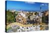 Entrance of Park Güell with City Skyline Behind, Barcelona, Catalonia, Spain-Stefano Politi Markovina-Stretched Canvas