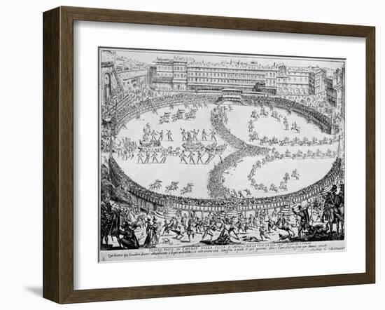 Entrance of Prince of Urbino at festival-Jacques Callot-Framed Giclee Print