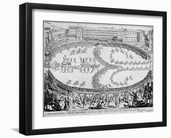 Entrance of Prince of Urbino at festival-Jacques Callot-Framed Giclee Print