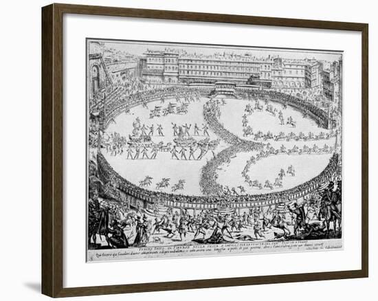Entrance of Prince of Urbino at festival-Jacques Callot-Framed Giclee Print