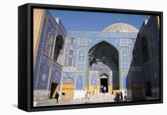 Entrance of Sheikh Lotfollah Mosque, UNESCO World Heritage Site, Isfahan, Iran, Middle East-James Strachan-Framed Stretched Canvas