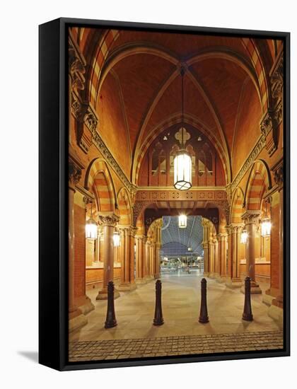 Entrance of St. Pancras International, Home of Eurostar and Gateway to the Continent-David Bank-Framed Stretched Canvas