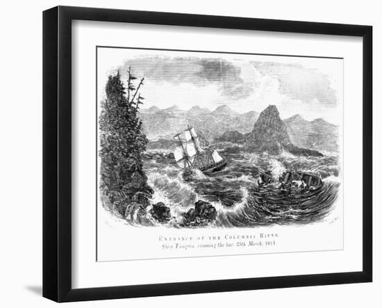 Entrance of the Columbia River, Ship Tonquin Crossing the Bar-null-Framed Giclee Print