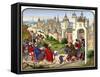 Entrance of the Queen Isabeau of Bavaria into Paris, C1500-Franz Kellerhoven-Framed Stretched Canvas