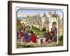 Entrance of the Queen Isabeau of Bavaria into Paris, C1500-Franz Kellerhoven-Framed Giclee Print