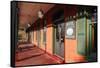 Entrance of the Union Hotel, Flamington, NJ-George Oze-Framed Stretched Canvas