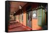 Entrance of the Union Hotel, Flamington, NJ-George Oze-Framed Stretched Canvas