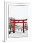 Entrance path to Fushimi Inari Shrine in winter, Kyoto, Japan, Asia-Damien Douxchamps-Framed Photographic Print