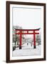 Entrance path to Fushimi Inari Shrine in winter, Kyoto, Japan, Asia-Damien Douxchamps-Framed Photographic Print