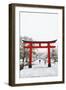 Entrance path to Fushimi Inari Shrine in winter, Kyoto, Japan, Asia-Damien Douxchamps-Framed Photographic Print