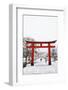 Entrance path to Fushimi Inari Shrine in winter, Kyoto, Japan, Asia-Damien Douxchamps-Framed Photographic Print