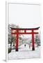 Entrance path to Fushimi Inari Shrine in winter, Kyoto, Japan, Asia-Damien Douxchamps-Framed Photographic Print