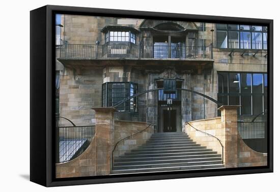 Entrance Steps to the Glasgow School of Art, Glasgow, Scotland, United Kingdom-null-Framed Stretched Canvas