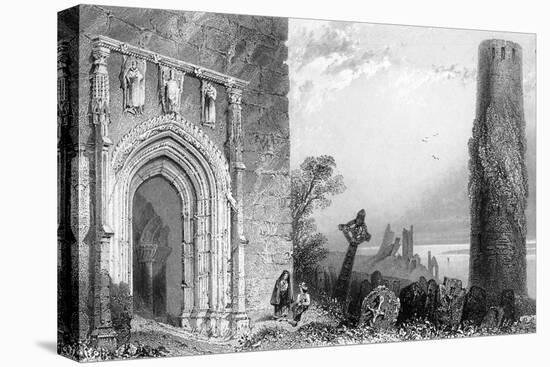 Entrance to a Temple, Clonmacnoise, Ireland, 19th Century-R Brandard-Stretched Canvas