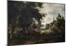 Entrance to a Village-Meindert Hobbema-Mounted Art Print