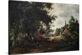 Entrance to a Village-Meindert Hobbema-Stretched Canvas