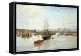 Entrance to Barry Dock, South Wales, 1897-William Lionel Wyllie-Framed Stretched Canvas