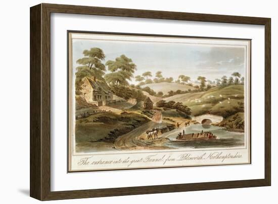 Entrance to Blisworth Tunnel, Grand Junction Canal, Northamptonshire, 1819. Artist: John Hassell-John Hassell-Framed Giclee Print