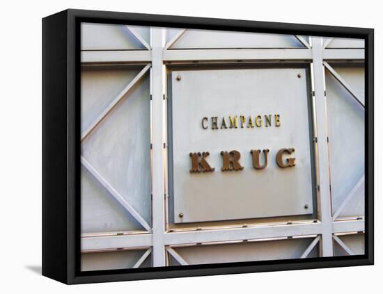 Entrance to Champagne Krug, Reims, Champagne, Marne, Ardennes, France-Per Karlsson-Framed Stretched Canvas