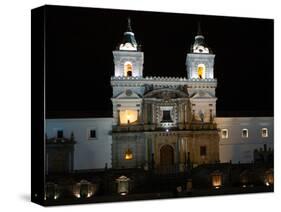 Entrance to Convento de San Francisco at night, Plaza De San Francisco, Quito, Ecuador-null-Stretched Canvas