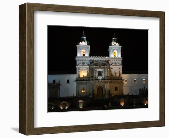 Entrance to Convento de San Francisco at night, Plaza De San Francisco, Quito, Ecuador-null-Framed Photographic Print