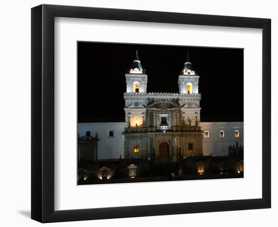 Entrance to Convento de San Francisco at night, Plaza De San Francisco, Quito, Ecuador-null-Framed Photographic Print