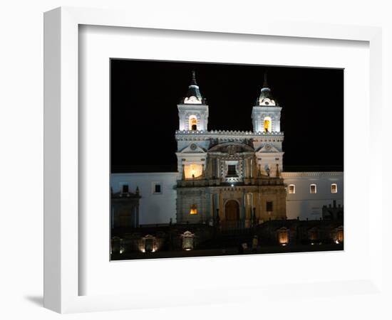 Entrance to Convento de San Francisco at night, Plaza De San Francisco, Quito, Ecuador-null-Framed Photographic Print